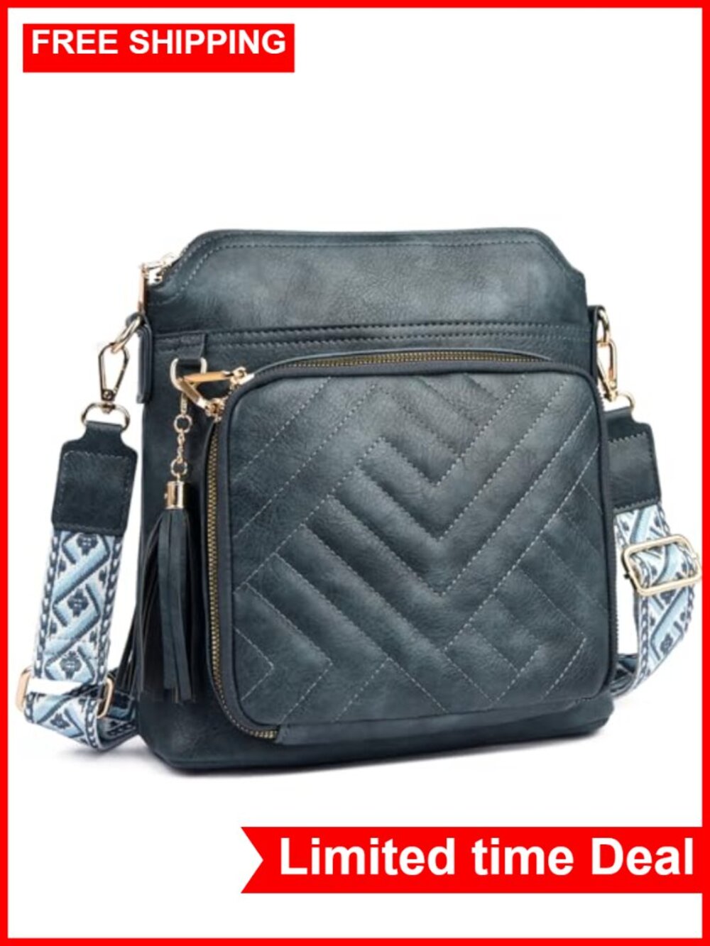 Anti-Theft Crossbody Purse with Built-in RFID Wallet Vegan Leather Travel